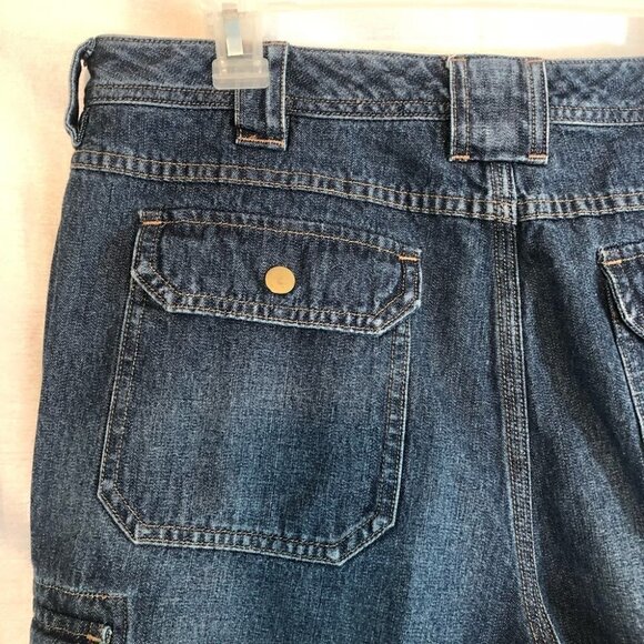 Duluth Trading Cargo Jean Shorts Med Wash High Rise Ladies 12 - Picture 7 of 10